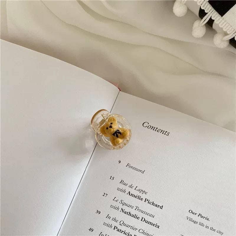 可愛透明小熊劉海髮夾(4入)-細節圖2