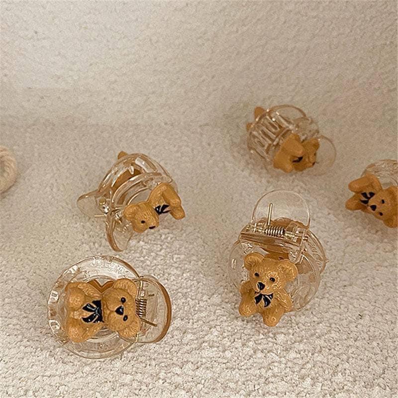 可愛透明小熊劉海髮夾(4入)-細節圖5