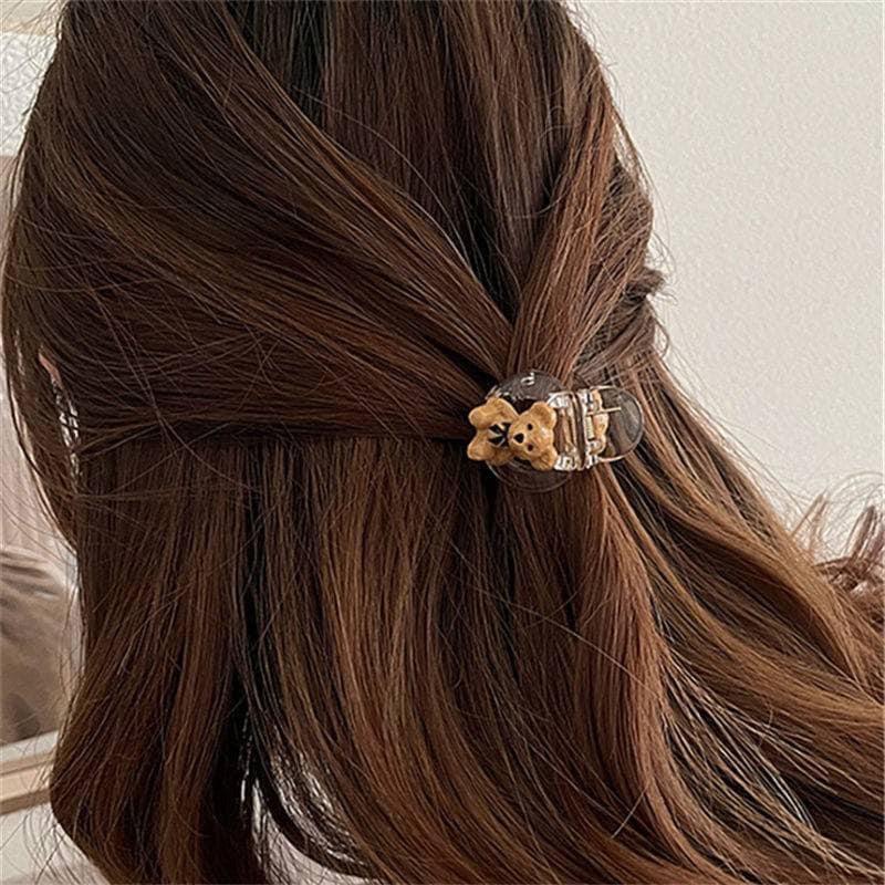 可愛透明小熊劉海髮夾(4入)-細節圖8