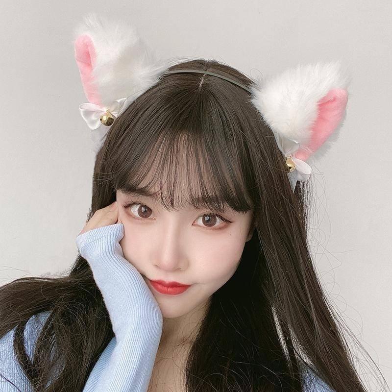KITTY雜貨舖～仿真毛絨貓耳朵髮箍-細節圖2