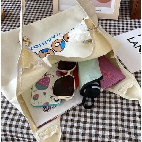 韓國小熊OOM購物帆布包-細節圖2