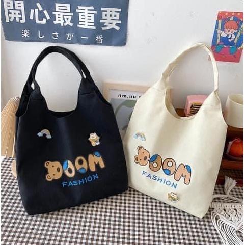 韓國小熊OOM購物帆布包-細節圖4