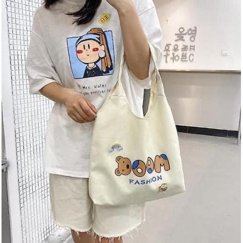 韓國小熊OOM購物帆布包-細節圖5