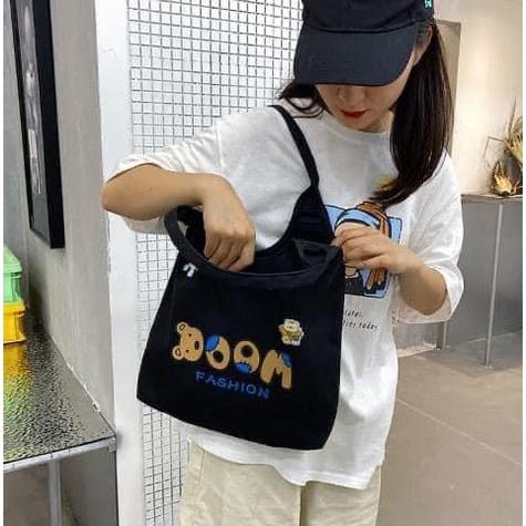 韓國小熊OOM購物帆布包-細節圖6