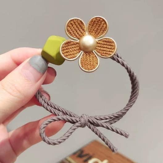 韓國花朵不規則方塊髮繩(一組10條)-細節圖6