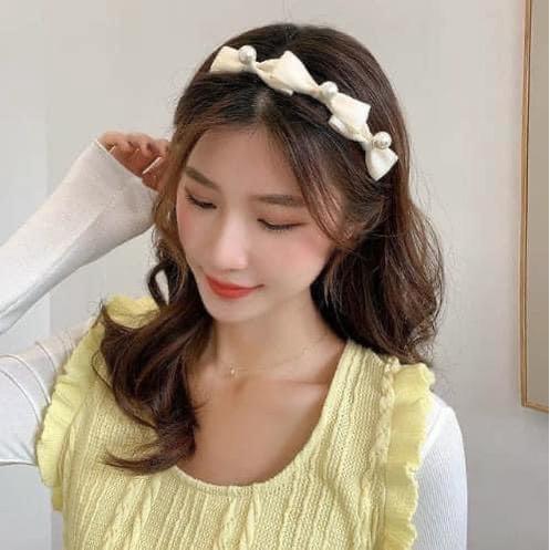 韓國東大門法式氣質絲絨珍珠髮箍-細節圖6