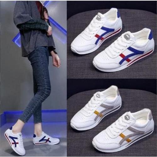 女士透氣皮面運動阿甘小白鞋-細節圖2