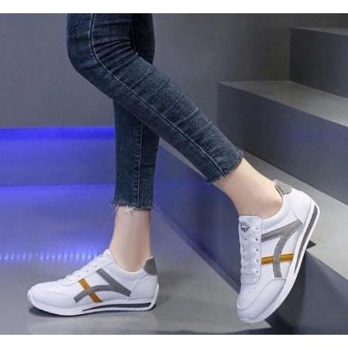 女士透氣皮面運動阿甘小白鞋-細節圖6