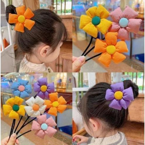 韓國大花朵丸子頭盤髮器(一組4個)-細節圖4