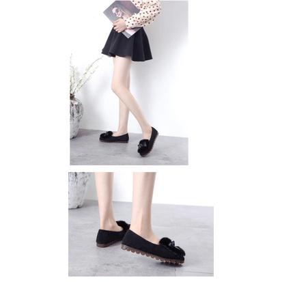 蝴蝶結加絨耐磨牛津軟底毛毛平底鞋-細節圖6