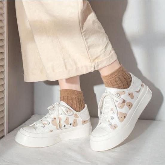 韓版可愛奶牛紋厚底板鞋-細節圖4