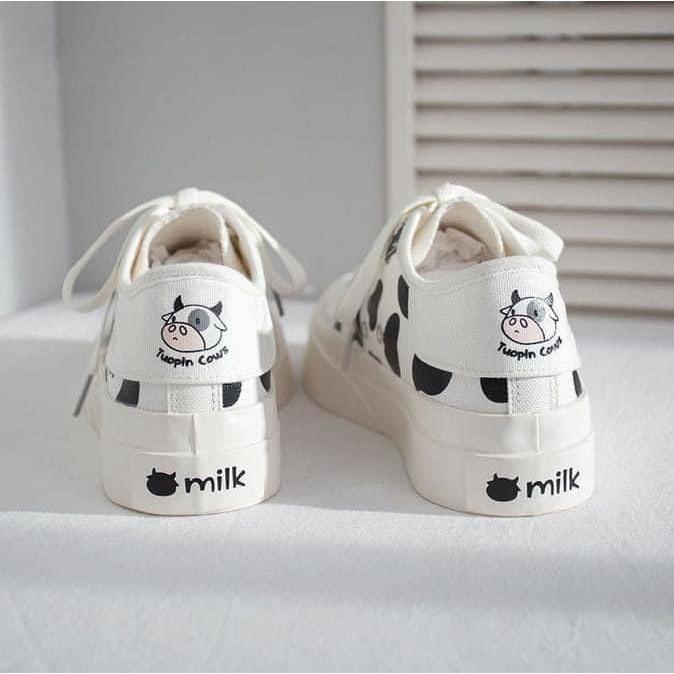 韓版可愛奶牛紋厚底板鞋-細節圖7
