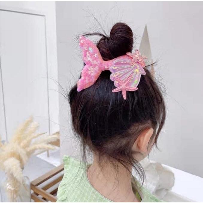 韓國美人魚尾亮片貝殼髮夾(一組5個)-細節圖4