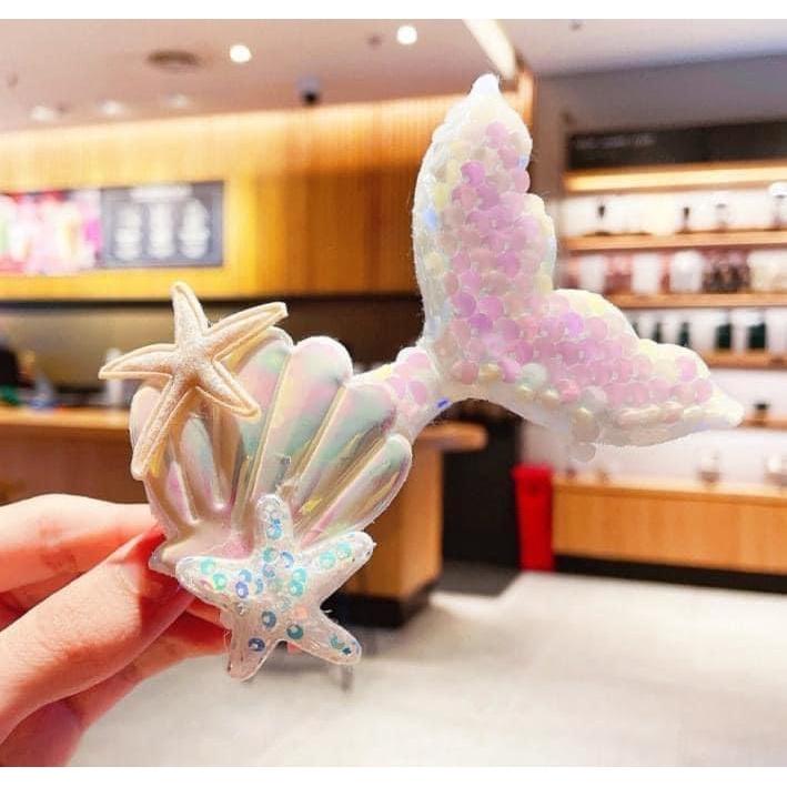 韓國美人魚尾亮片貝殼髮夾(一組5個)-細節圖6