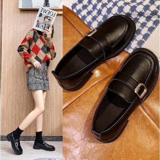 金屬扣方跟圓頭樂福鞋-細節圖2