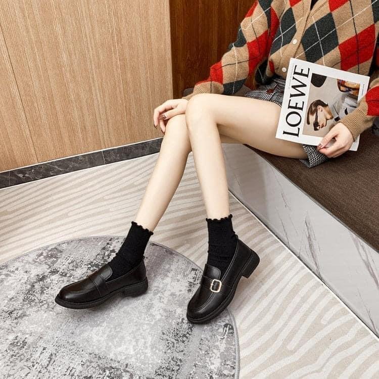 金屬扣方跟圓頭樂福鞋-細節圖3