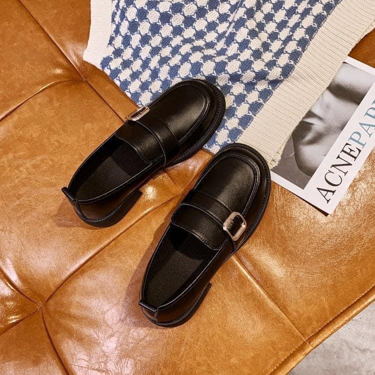 金屬扣方跟圓頭樂福鞋-細節圖4