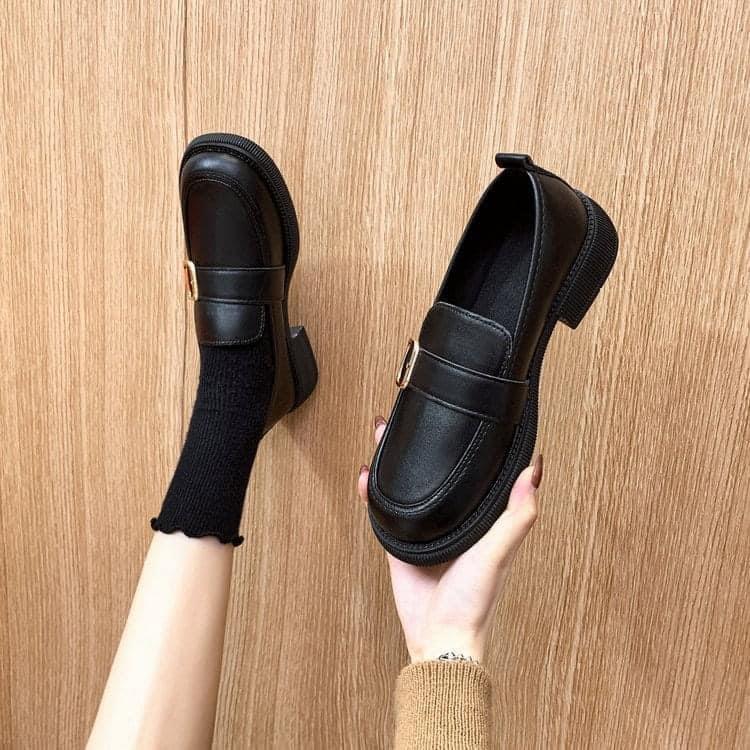 金屬扣方跟圓頭樂福鞋-細節圖5