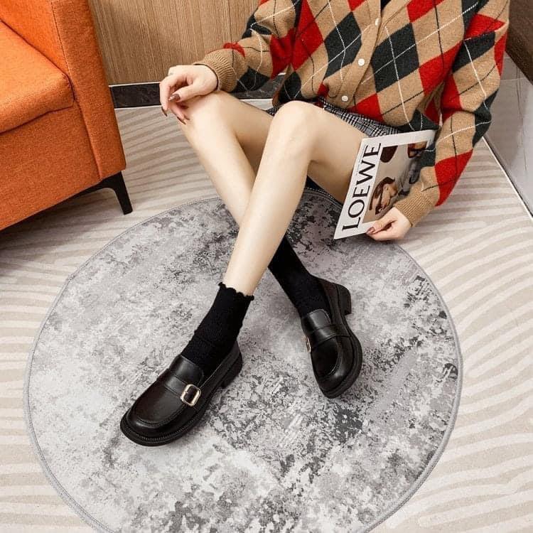 金屬扣方跟圓頭樂福鞋-細節圖6