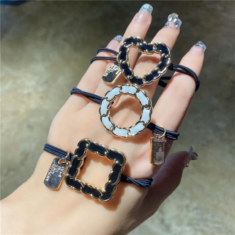 爆款高級感小香風鍊條髮繩(一組10條)-細節圖2