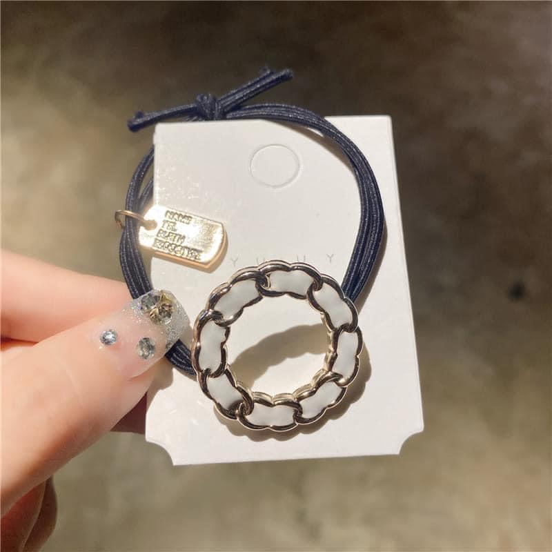 爆款高級感小香風鍊條髮繩(一組10條)-細節圖4