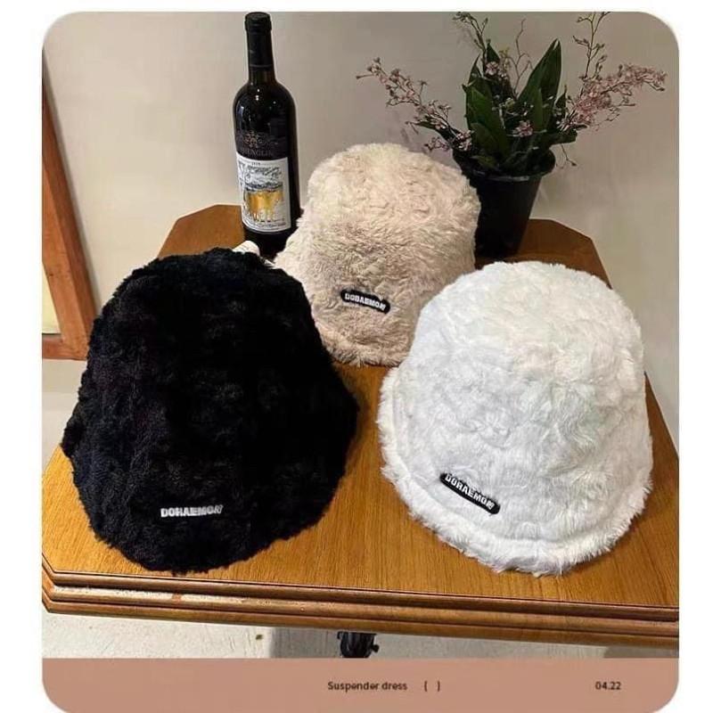 韓國字母顯瘦臉毛絨羊羔毛漁夫帽-細節圖8