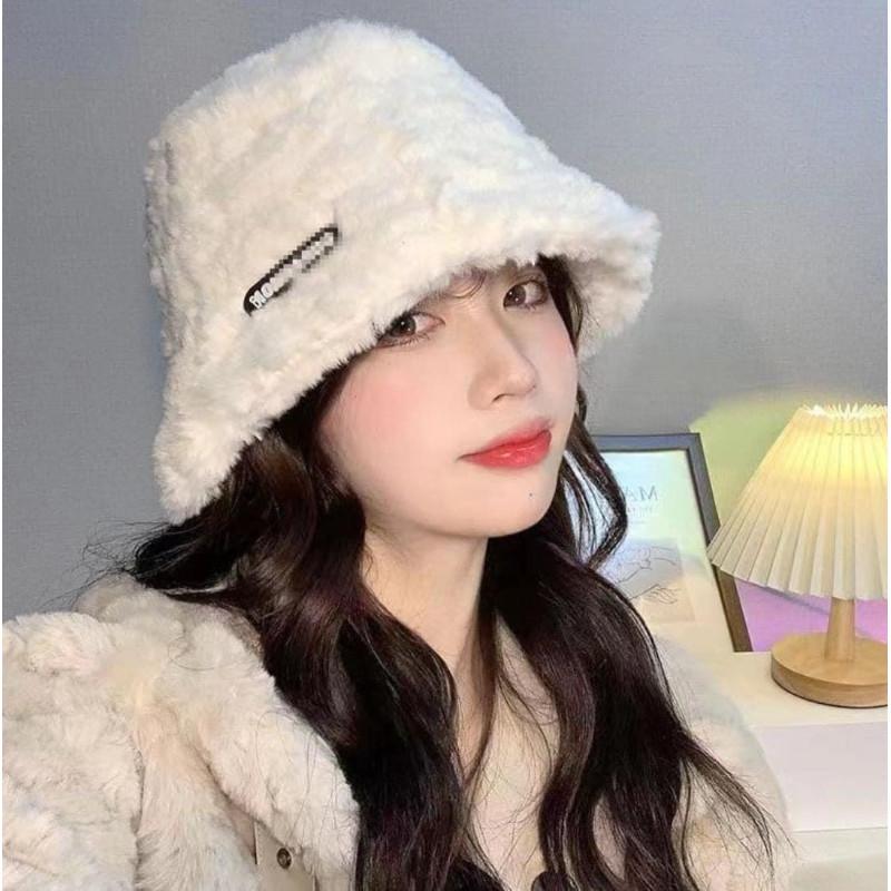 韓國字母顯瘦臉毛絨羊羔毛漁夫帽-細節圖9