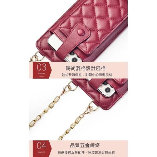 菱格紋鍊條卡包拉鍊零錢手機包-細節圖6