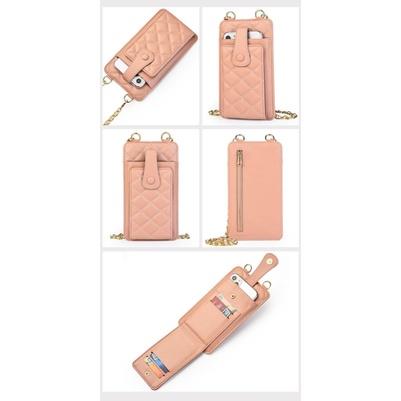 菱格紋鍊條卡包拉鍊零錢手機包-細節圖8