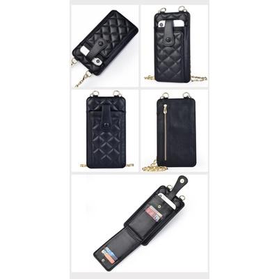 菱格紋鍊條卡包拉鍊零錢手機包-細節圖9