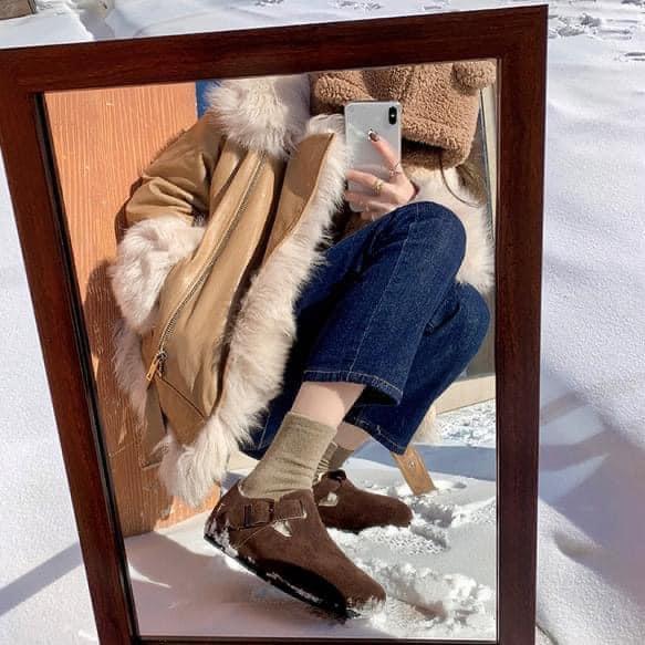 韓版秋冬加絨保暖勃肯鞋-細節圖8