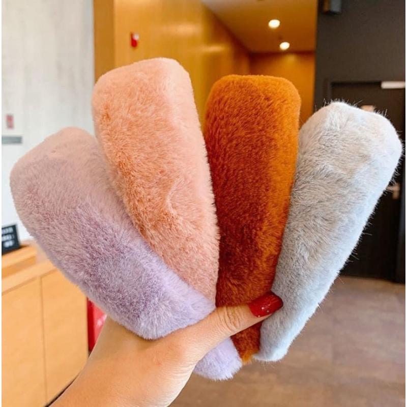 韓國糖果色毛絨絨無痛髮箍(一組2個)-細節圖5