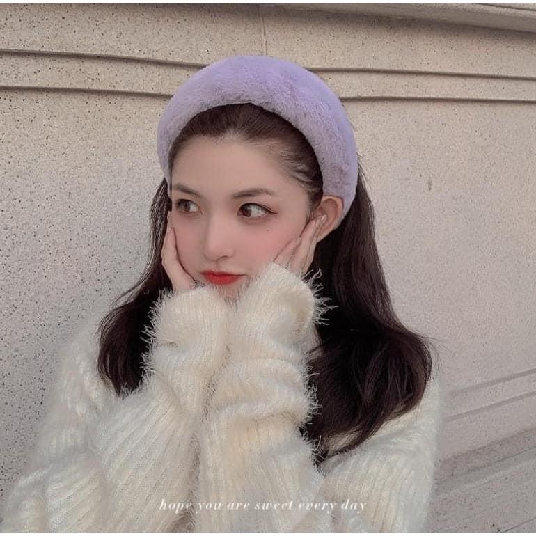 韓國糖果色毛絨絨無痛髮箍(一組2個)-細節圖7