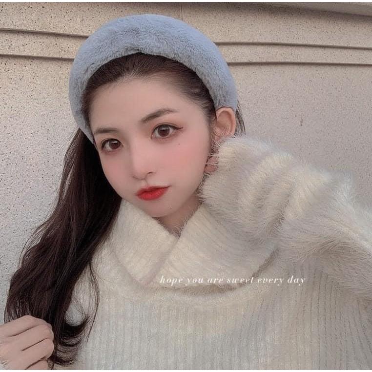 韓國糖果色毛絨絨無痛髮箍(一組2個)-細節圖8