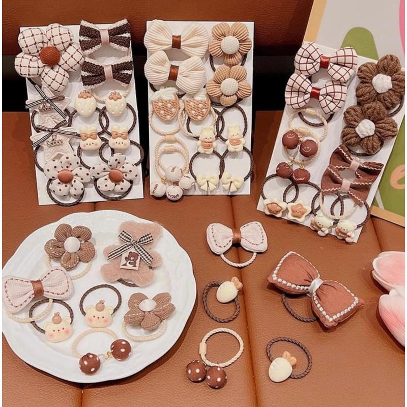 韓國兒童奶咖系小熊毛絨髮圈髮飾-細節圖4