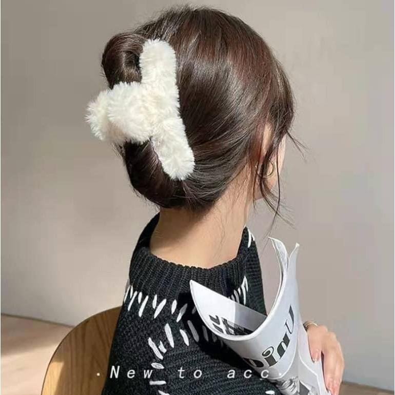 韓國秋冬絨毛髮夾鯊魚夾(一組5個)-細節圖2