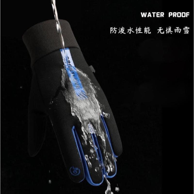 防潑水防風可觸碰麂皮絨毛騎車手套-細節圖2