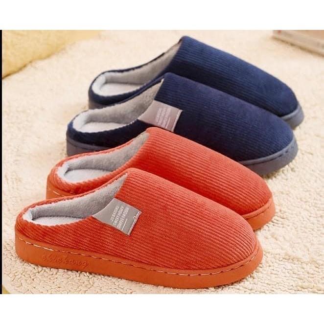 燈芯絨內加絨保暖保暖防滑室內拖鞋-細節圖2