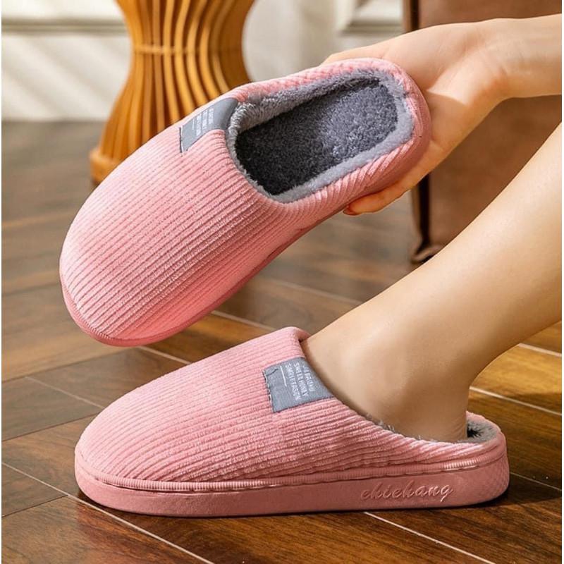 燈芯絨內加絨保暖保暖防滑室內拖鞋-細節圖3