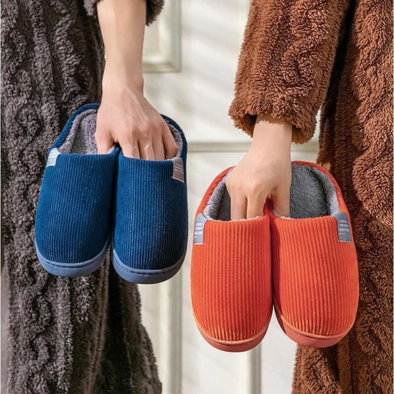 燈芯絨內加絨保暖保暖防滑室內拖鞋-細節圖4