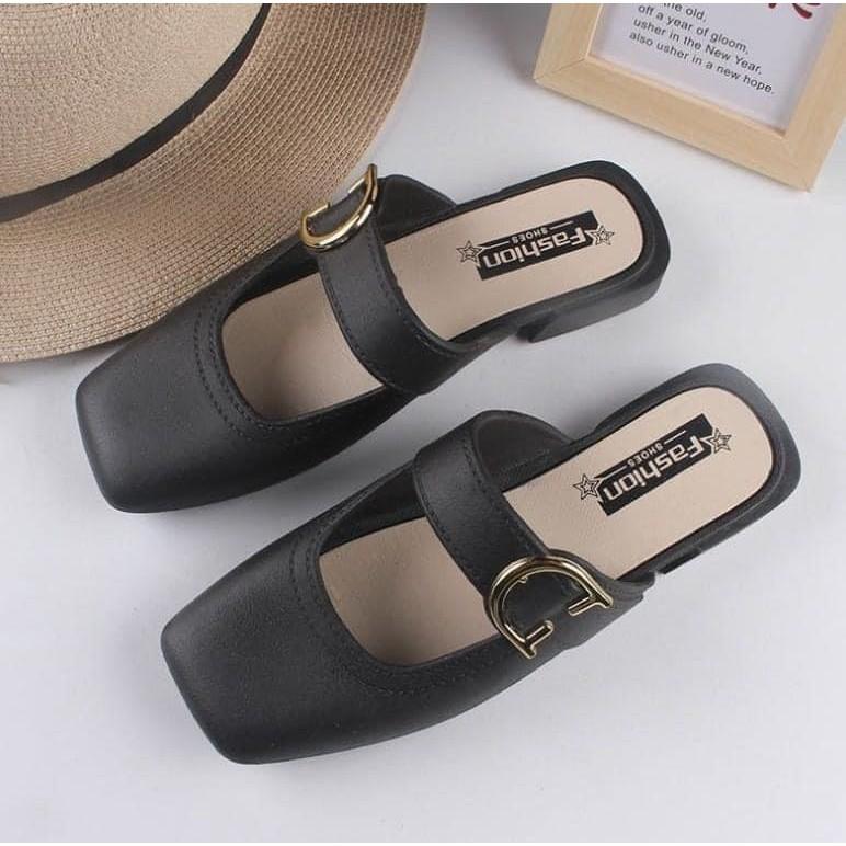 字母Ｄ懶人舒適包頭半拖鞋懶人鞋-細節圖5