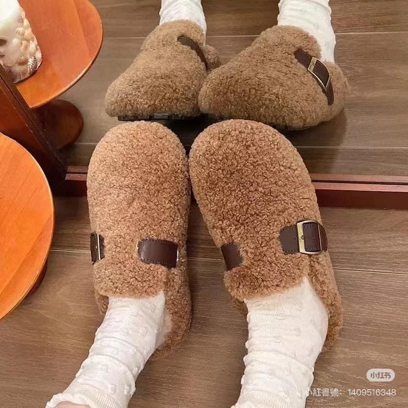 韓版毛絨絨百搭保暖勃肯鞋-細節圖2