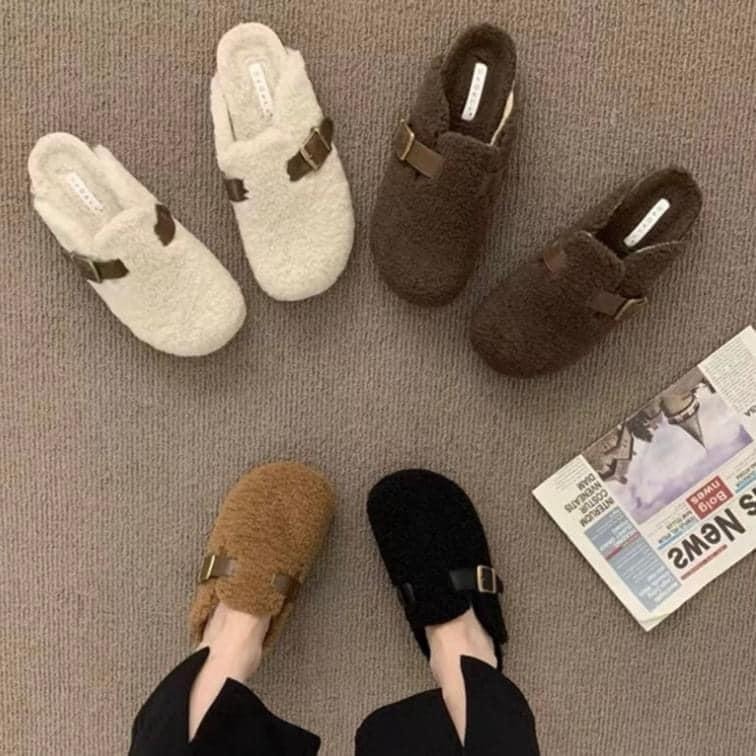 韓版毛絨絨百搭保暖勃肯鞋-細節圖5