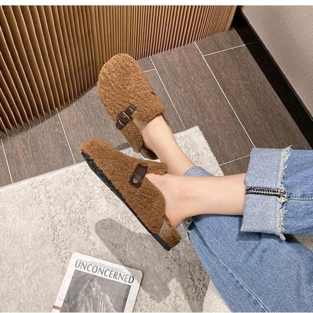 韓版毛絨絨百搭保暖勃肯鞋-細節圖6