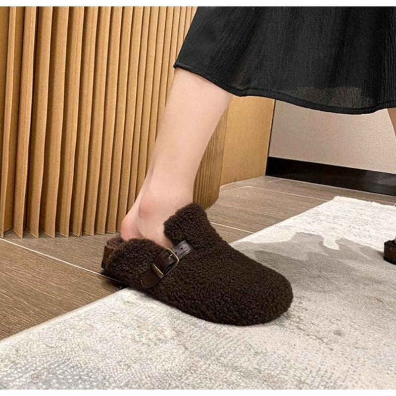 韓版毛絨絨百搭保暖勃肯鞋-細節圖9