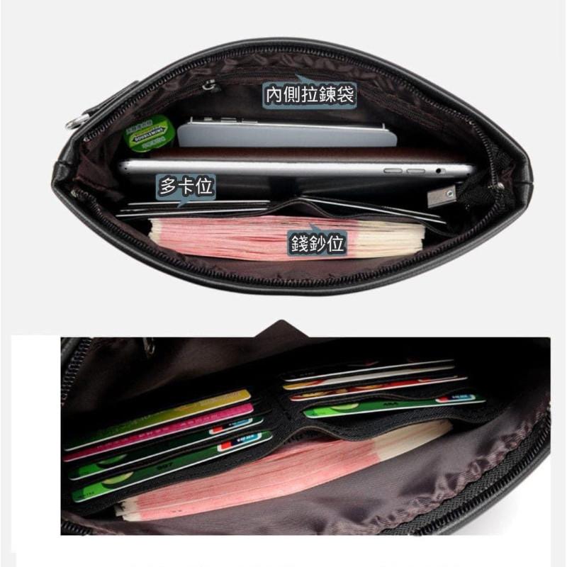 袋鼠皮革大容量多卡位手拿包-細節圖7