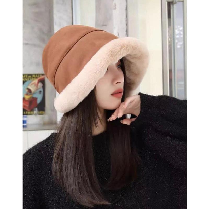韓國2種戴法毛絨絨護耳保暖漁夫帽蒙古帽-細節圖2