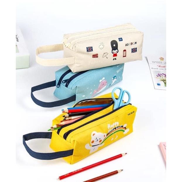 雙層大容量牛津布手提鉛筆袋-細節圖4