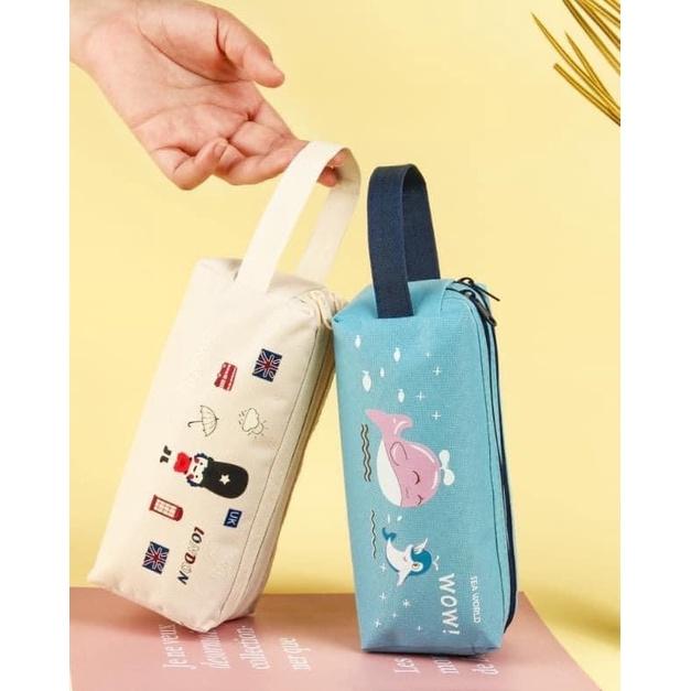 雙層大容量牛津布手提鉛筆袋-細節圖7