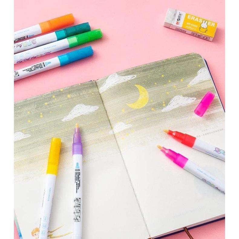 雙線輪廓彩色馬克筆8支套-細節圖2